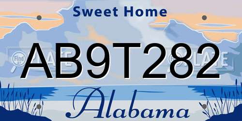 AB9T282 Alabama License Plate