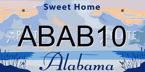 ABAB10 Alabama License Plate