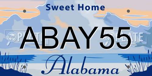 ABAY55 Alabama License Plate
