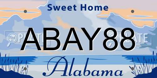 ABAY88 Alabama License Plate