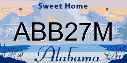 ABB27M Alabama License Plate