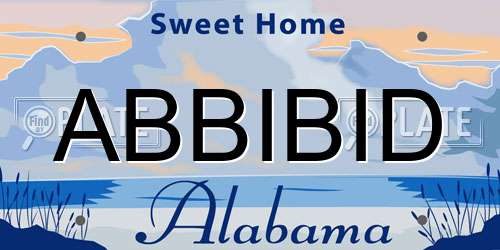 ABBIBID Alabama License Plate