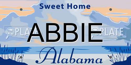ABBIE Alabama License Plate