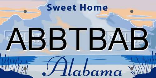 ABBTBAB Alabama License Plate