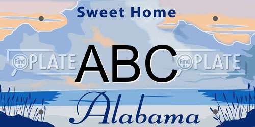 ABC Alabama License Plate