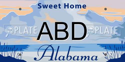 ABD Alabama License Plate