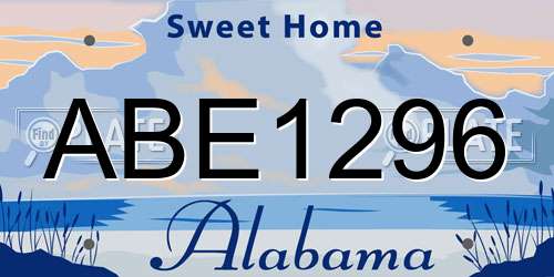 ABE1296 Alabama License Plate