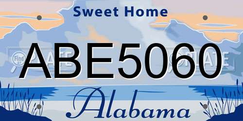 ABE5060 Alabama License Plate