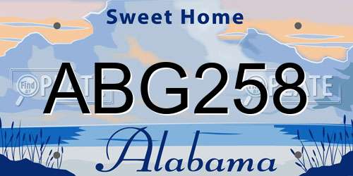 ABG258 Alabama License Plate