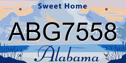 ABG7558 Alabama License Plate