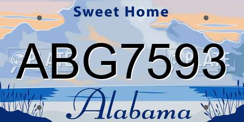 ABG7593 Alabama License Plate