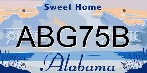 ABG75B Alabama License Plate