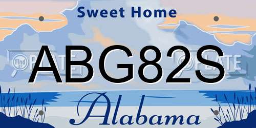 ABG82S Alabama License Plate