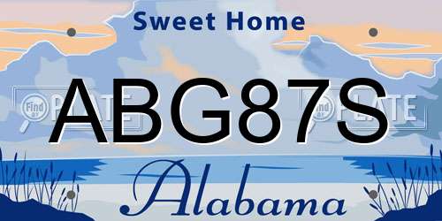 ABG87S Alabama License Plate