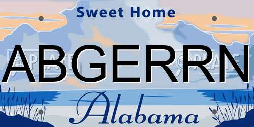 ABGERRN Alabama License Plate