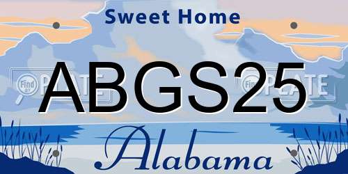 ABGS25 Alabama License Plate