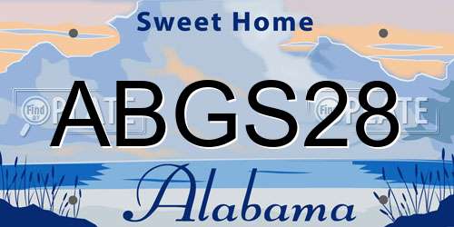 ABGS28 Alabama License Plate
