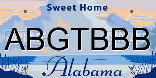 ABGTBBB Alabama License Plate