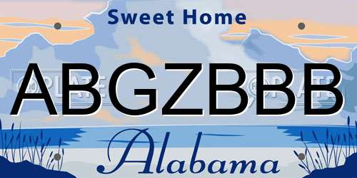 ABGZBBB Alabama License Plate