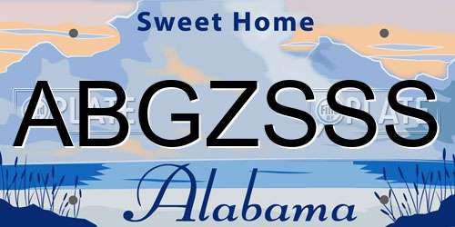 ABGZSSS Alabama License Plate