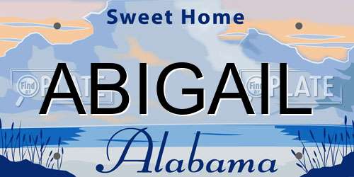 ABIGAIL Alabama License Plate