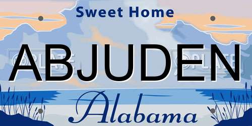 ABJUDEN Alabama License Plate