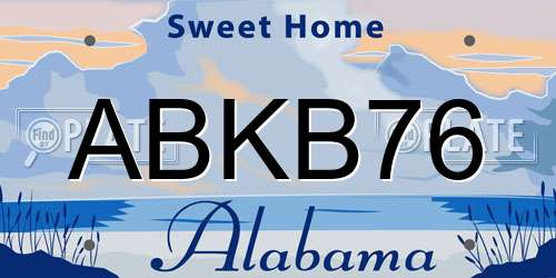 ABKB76 Alabama License Plate