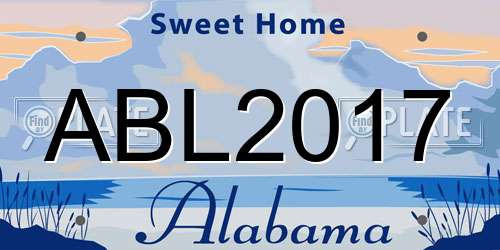ABL2017 Alabama License Plate