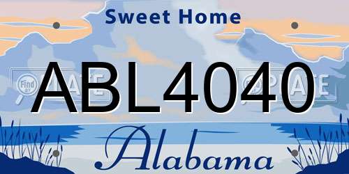 ABL4040 Alabama License Plate