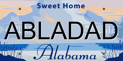 ABLADAD Alabama License Plate