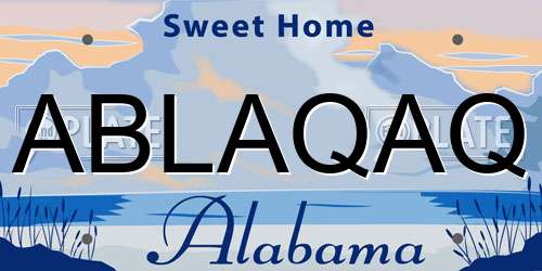 ABLAQAQ Alabama License Plate