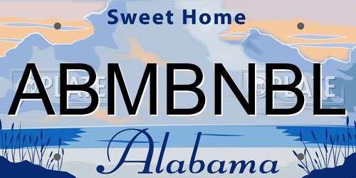 ABMBNBL Alabama License Plate