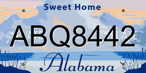 ABQ8442 Alabama License Plate