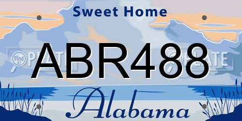 ABR488 Alabama License Plate