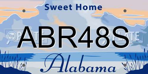 ABR48S Alabama License Plate