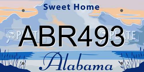ABR493 Alabama License Plate