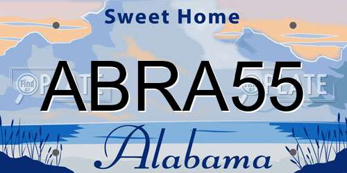 ABRA55 Alabama License Plate