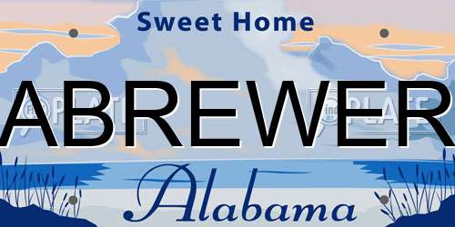 ABREWER Alabama License Plate