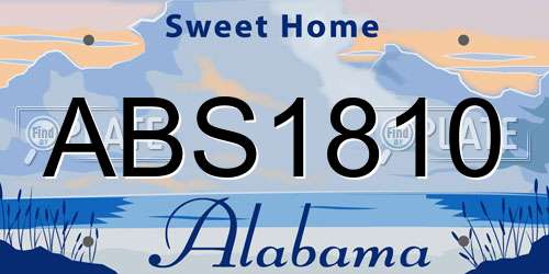 ABS1810 Alabama License Plate