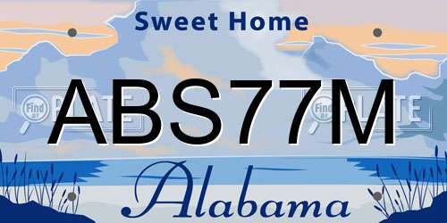 ABS77M Alabama License Plate
