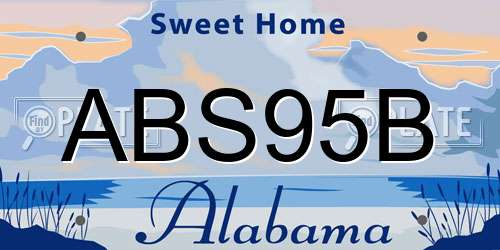 ABS95B Alabama License Plate