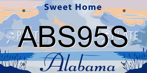 ABS95S Alabama License Plate