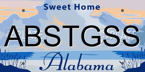 ABSTGSS Alabama License Plate