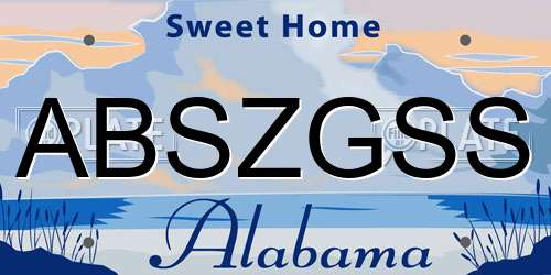 ABSZGSS Alabama License Plate