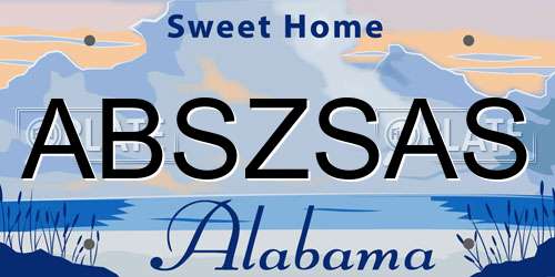 ABSZSAS Alabama License Plate