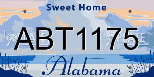 ABT1175 Alabama License Plate