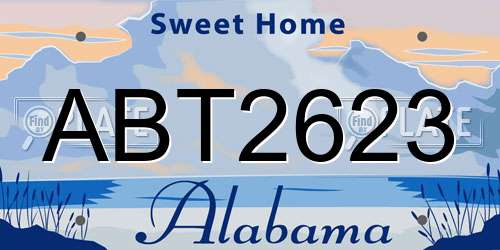 ABT2623 Alabama License Plate