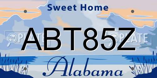 ABT85Z Alabama License Plate