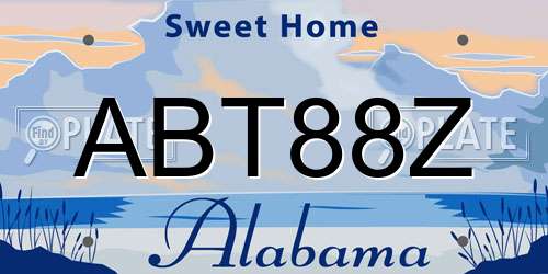 ABT88Z Alabama License Plate