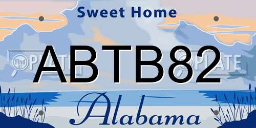 ABTB82 Alabama License Plate